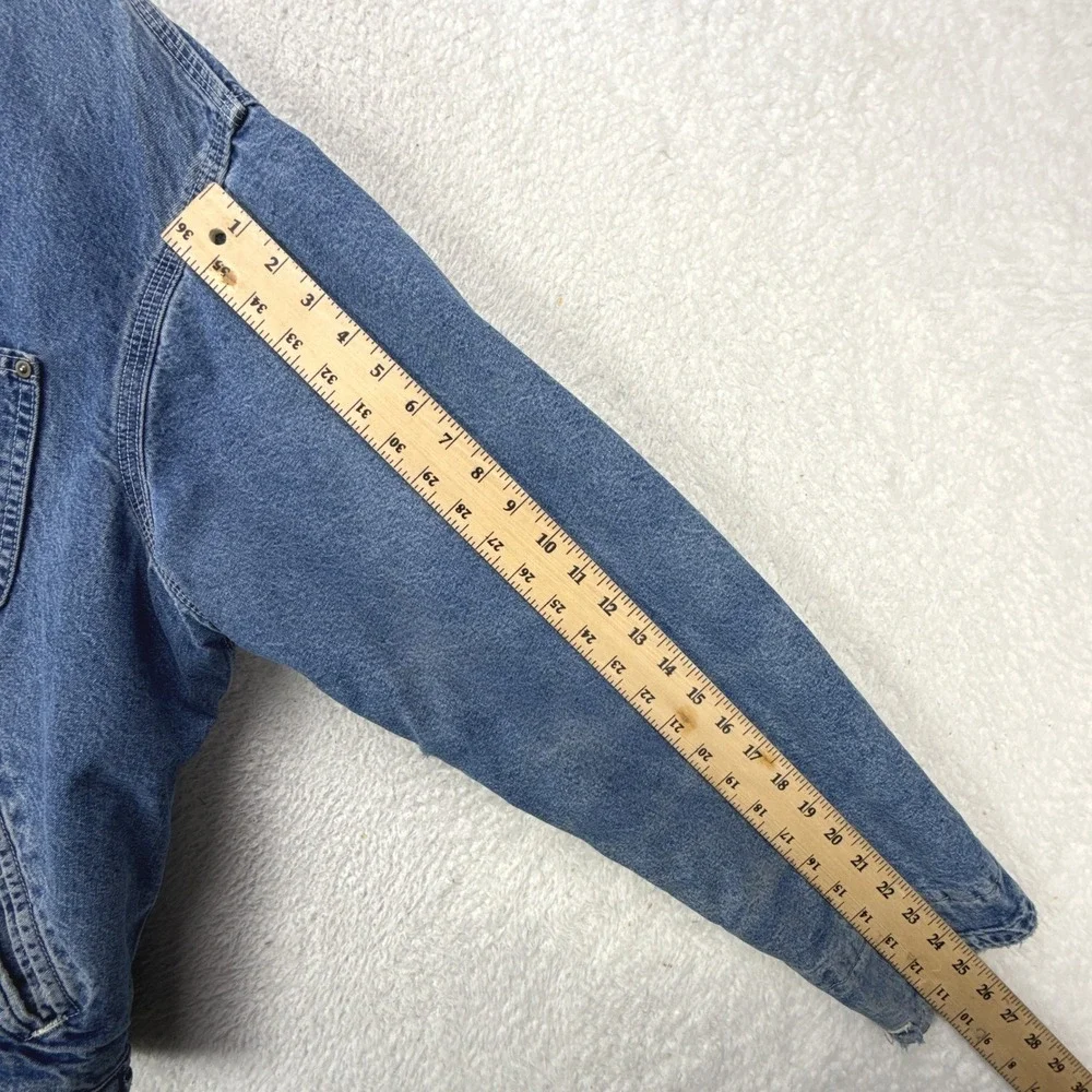 Carhartt Trucker Chore Jacket Aztec Pile Lined Mens Large JP1088 Darkstone Blue - Picture 9 of 16